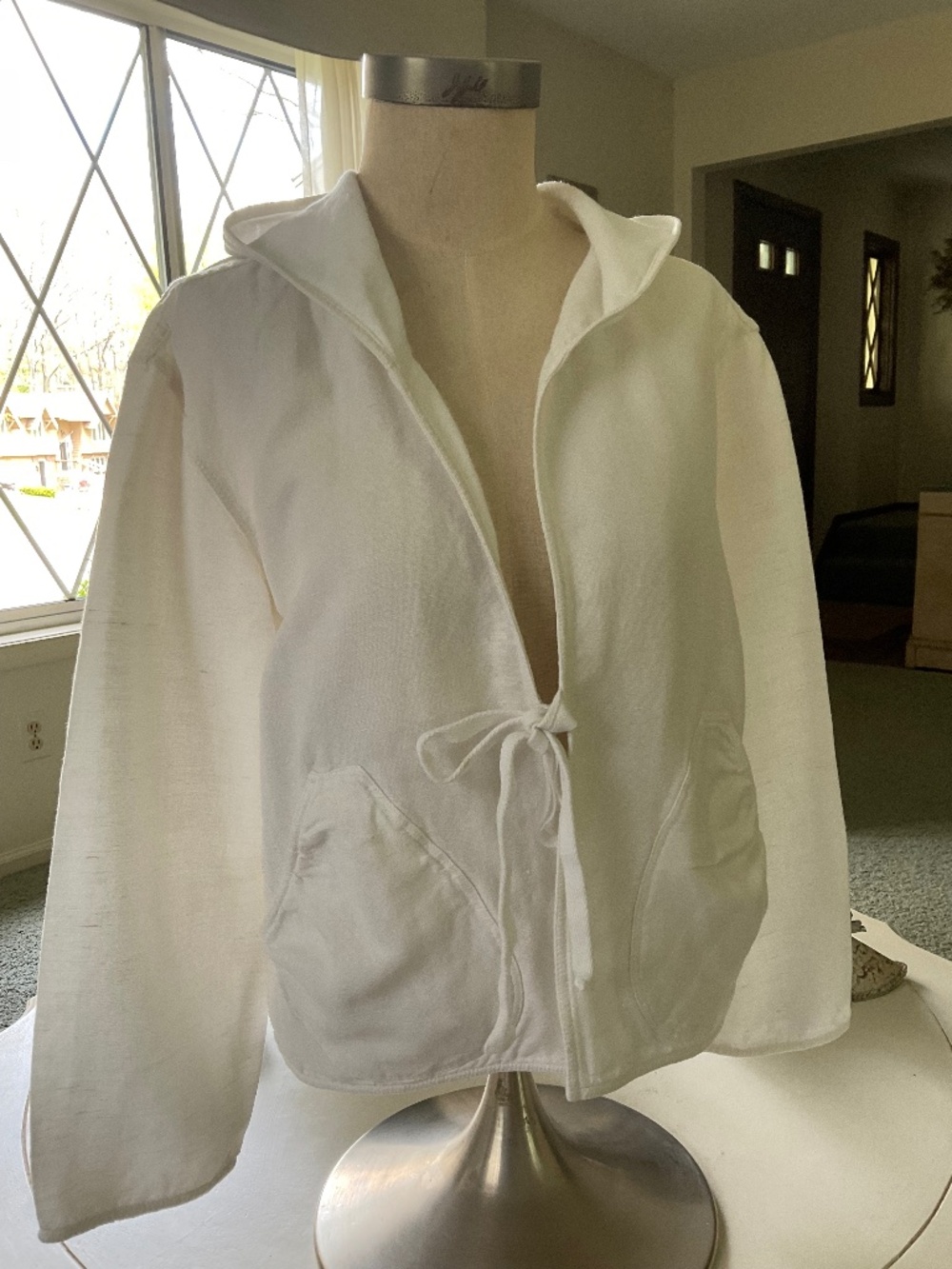 J Jill White Hooded Jacket, size L